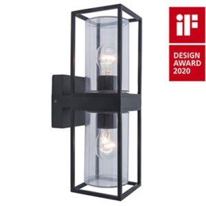 FLAIR - Applique murale Extérieur - 2xE27 - IP44 - Noir