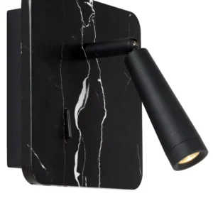 OREGON - Lampe de chevet / Applique mural - LED - 1x4W 3000K - Point de rechargement USB - Noir