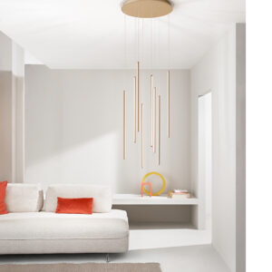 GENIUS - Suspension Cascade - LED Dim. - 68W 3000K - Or