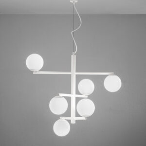 GIZAH - Suspension - Ø 14 cm - 6xE14 + 5W LED 3000K - Blanc
