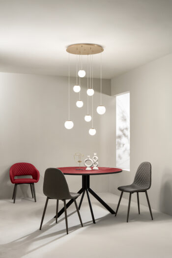 SANTOS - Suspension - 6 x Ø 11 cm + 2 x Ø 14 cm - LED-60W -3000K - Or