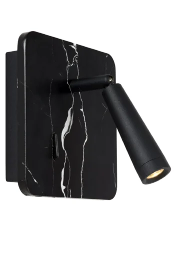 OREGON - Lampe de chevet / Applique mural - LED - 1x4W 3000K - Point de rechargement USB - Noir