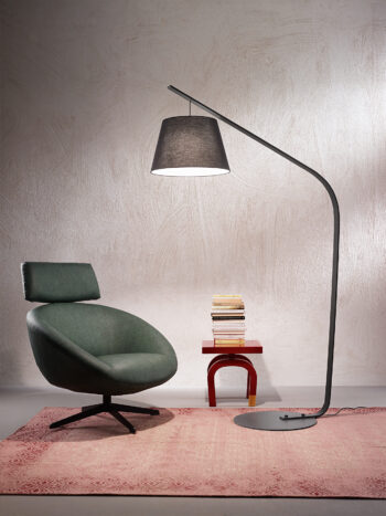 LIANA - Lampadaire arceau - 1xE27 H 200 cm- Noir