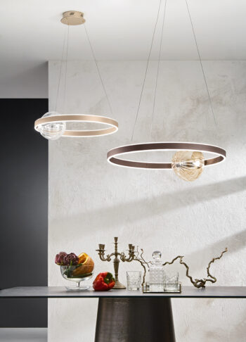 LISBOA - Suspension - Ø 60 cm - LED Dim. - 1x35W 3000K - Marron